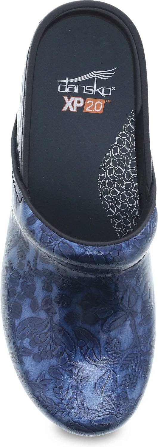 alternate view #4 of: Dansko DK3950520202 XP 2.0, Women's, Navy Embossed Patent, Soft Toe, Slip Resistant, Slip On, Clog, Work Shoe