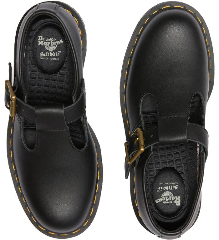 alternate view #3 of: Zueco Mary Jane antideslizante con puntera blanda negro de mujer Dr. Martens DMR25623001 Polley