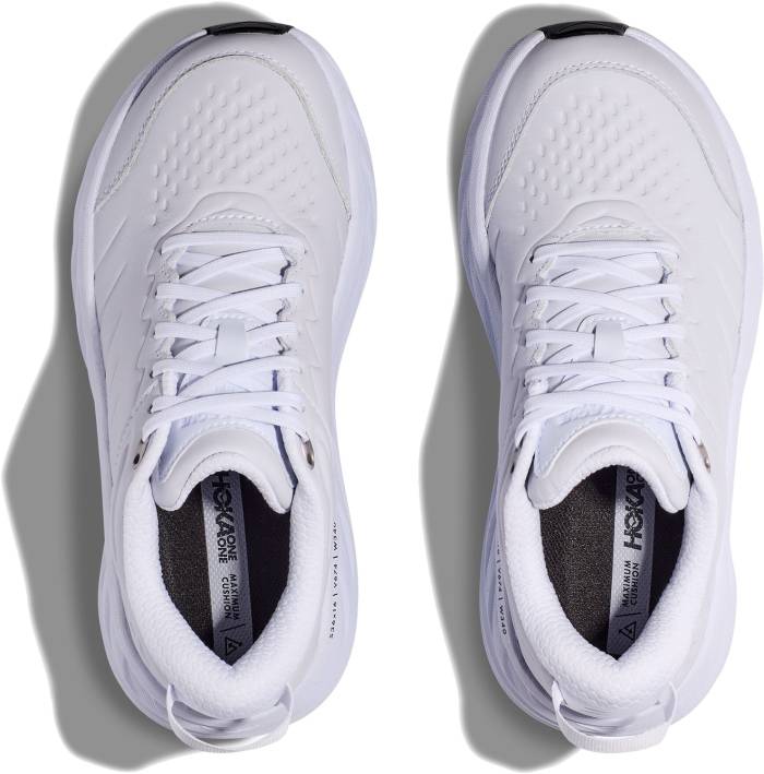 alternate view #4 of: HOKA HO1110521WHT Bondi SR Women's, White, Soft Toe, Slip Resistant Athletic Work Shoe