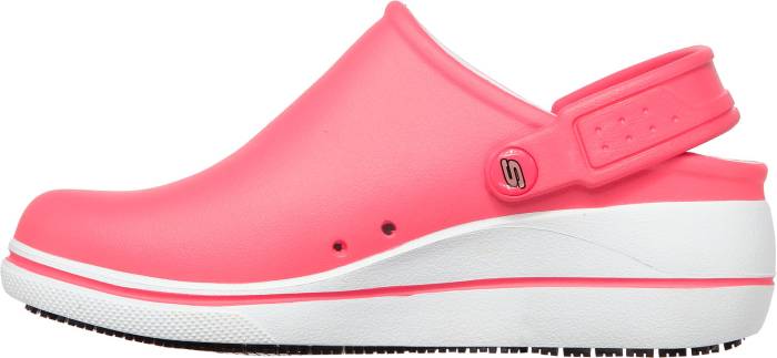 alternate view #3 of: SKECHERS Work SK108051PKW Amreli, Women's, Pink/White, Soft Toe, Slip Resistant Clog