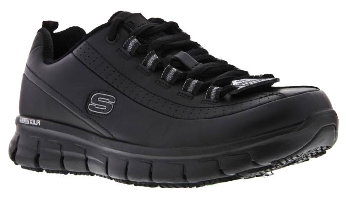 view #1 of: SKECHERS Work SK76550BLK Trickel, Women's, Black, Soft Toe, EH, Slip Resistant, Low Athletic, Work Shoe