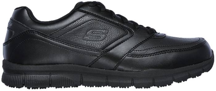 alternate view #2 of: Deportivo antideslizante, con puntera blanda, negro, de hombre, EH, SKECHERS Work SK77156BLK Nampa