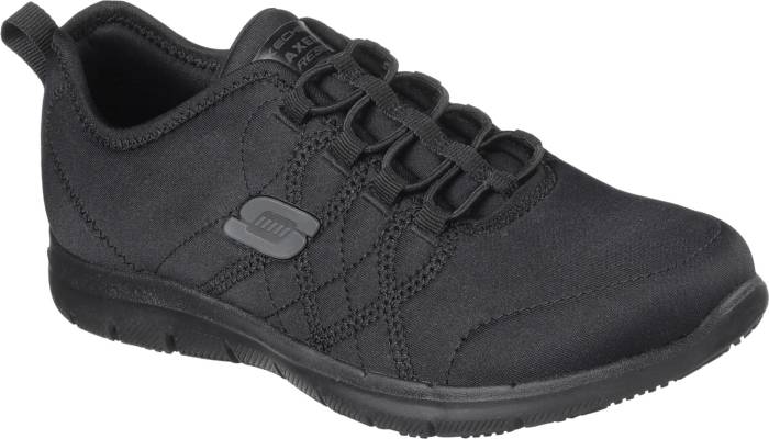 view #1 of: SKECHERS Work SK77211BLK Ghenter-Srelt, Women's, Black, Soft Toe, Slip Resistant, Work Shoe