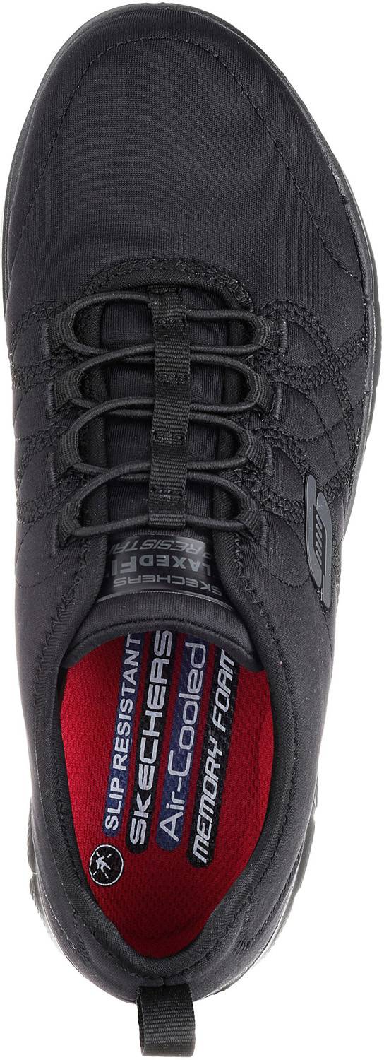 alternate view #4 of: SKECHERS Work SK77211BLK Ghenter-Srelt, Women's, Black, Soft Toe, Slip Resistant, Work Shoe