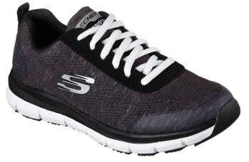 SKECHERS Work SK77217BKW Black/White Comfort Flex Pro HC Soft Toe, Slip Resistant Women's Athletic