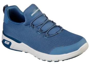 SKECHERS Work SK77281BLU Marsing-Waiola, Women's, Blue/White, Soft Toe, Slip Resistant Athletic