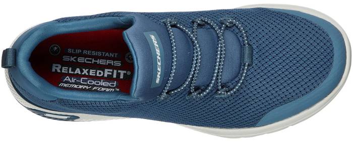 alternate view #4 of: SKECHERS Work SK77281BLU Marsing-Waiola, Women's, Blue/White, Soft Toe, Slip Resistant Athletic