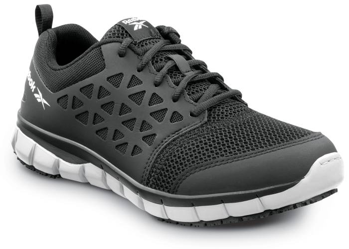 view #1 of: Reebok Work SRB033 Sublite Cushion Work, Women's, Black/Grey, Athletic Style, MaxTRAX Slip Resistant, Soft Toe Work Shoe