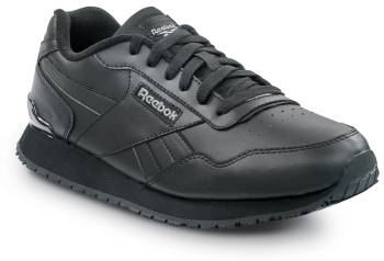 Zapato de trabajo con puntera blanda, antideslizante MaxTRAX, EH, estilo zapatilla para correr retro, negro, de hombre Reebok Work SRB1953 Harman