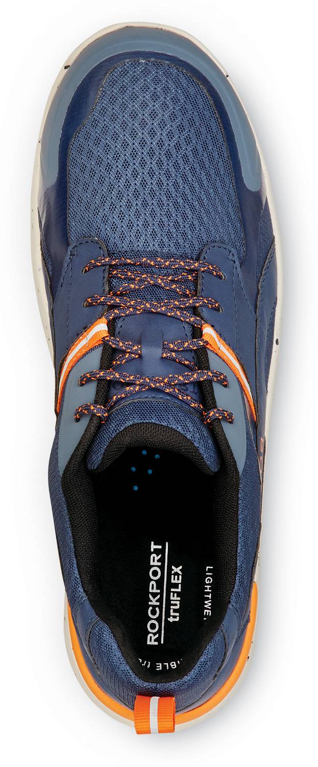 alternate view #4 of: Rockport Works SRK4573 truFLEX Fly Blucher Work, Men's, Navy/Orange, Comp Toe, EH, MaxTRAX Slip Resistant, Athletic, Work Shoe