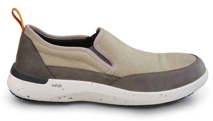 alternate view #2 of: Zapato de trabajo sin cordones informal antideslizante MaxTRAX, EH, con puntera de material compuesto, beige, de hombre Rockport Works SRK4575 truFLEX Fly Mudguard Work