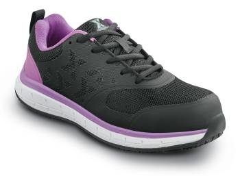 Zapato de trabajo con puntera de acero, antideslizante MaxTRAX, estilo atlÒtico, negro/p·rpura, de mujer, SR Max SRM427 Dillon