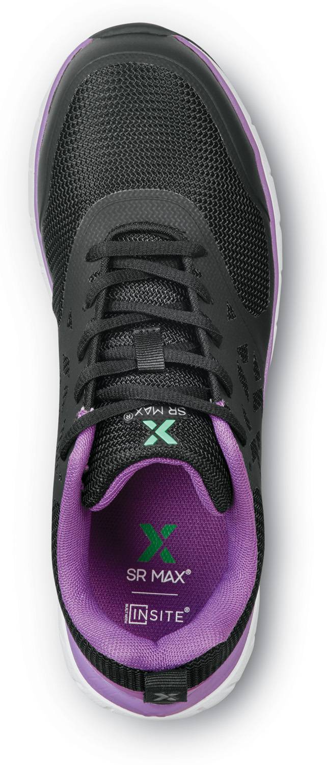 alternate view #4 of: SR Max SRM427 Dillon, Women's, Black/Purple, Athletic Style, MaxTRAX Slip Resistant, Steel Toe Work Shoe