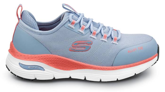 alternate view #2 of: SKECHERS Work SSK108097LBPK Sadie, Arch Fit, Women's, Light Blue/Pink, Alloy Toe, EH, MaxTRAX Slip Resistant, Low Athletic Work Shoe