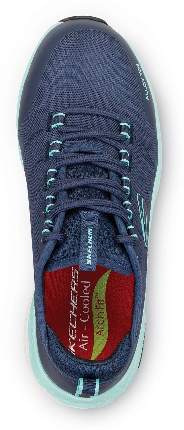 alternate view #4 of: SKECHERS Work Arch Fit SSK108097NVAQ Sadie, Women's, Navy Aqua, Athletic Style, Alloy Toe, EH, MaxTRAX Slip Resistant, Work Shoe