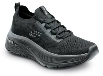 Zapato de trabajo deportivo bajo, resistente a riesgos elÒctricos (EH), antideslizante MaxTRAX, con puntera blanda, color negro, SKECHERS Work Arch Fit SSK108173BLK Addison, para mujer