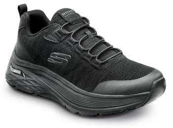 SKECHERS Work Arch Fit SSK200232BLK Leo, Men's, Black, Soft Toe, MaxTRAX Slip Resistant, EH, Low Athletic, Work Shoe