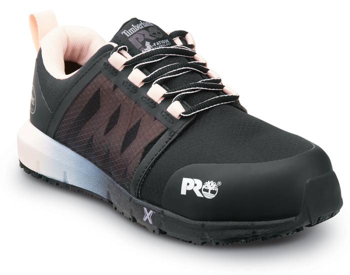 view #1 of: Timberland PRO STMA44B9 Radius, Women's, Black/Rose Pop, Comp Toe, EH, MaxTRAX Slip-Resistant Work Shoe