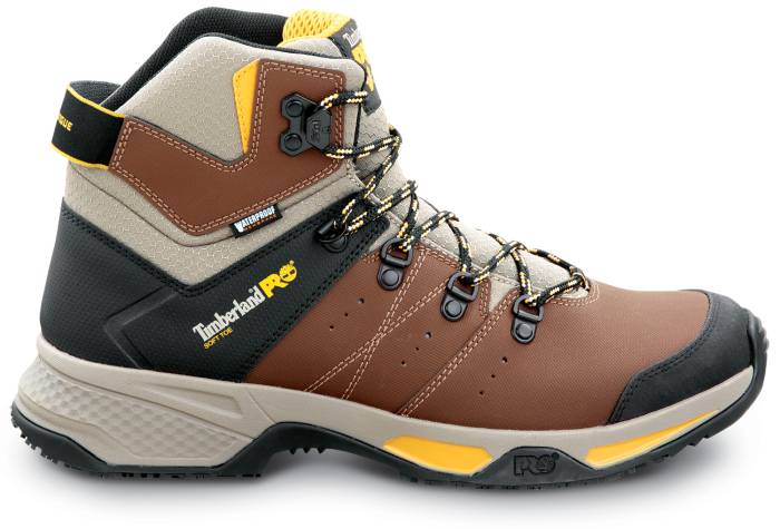 alternate view #2 of: Zapato de trabajo impermeable MaxTRAX antideslizante EH con puntera blanda marrÝn/amarillo dorado de hombre Timberland PRO STMA44HY Switchback