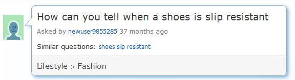 How can you tell when a shoe is slip resistant?